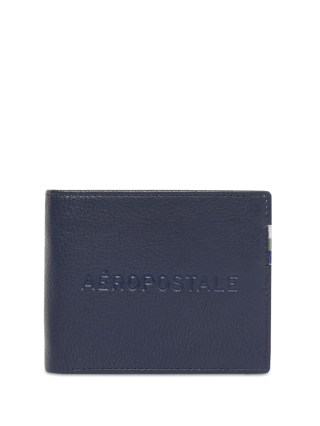 

Aeropostale Men Leather Two Fold Wallet, Navy blue