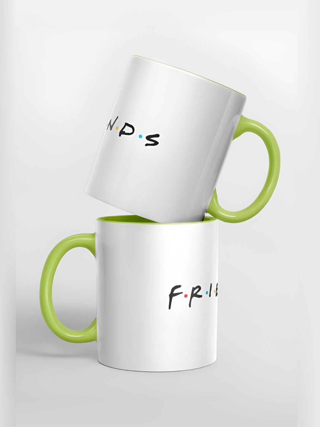 

macmerise White & Green Printed Ceramic Glossy Mug 325 ml