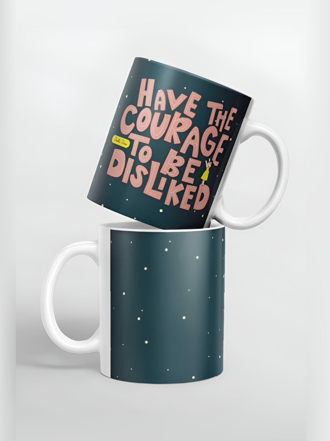 

macmerise Green & Pink Printed Ceramic Glossy Mug 325ml