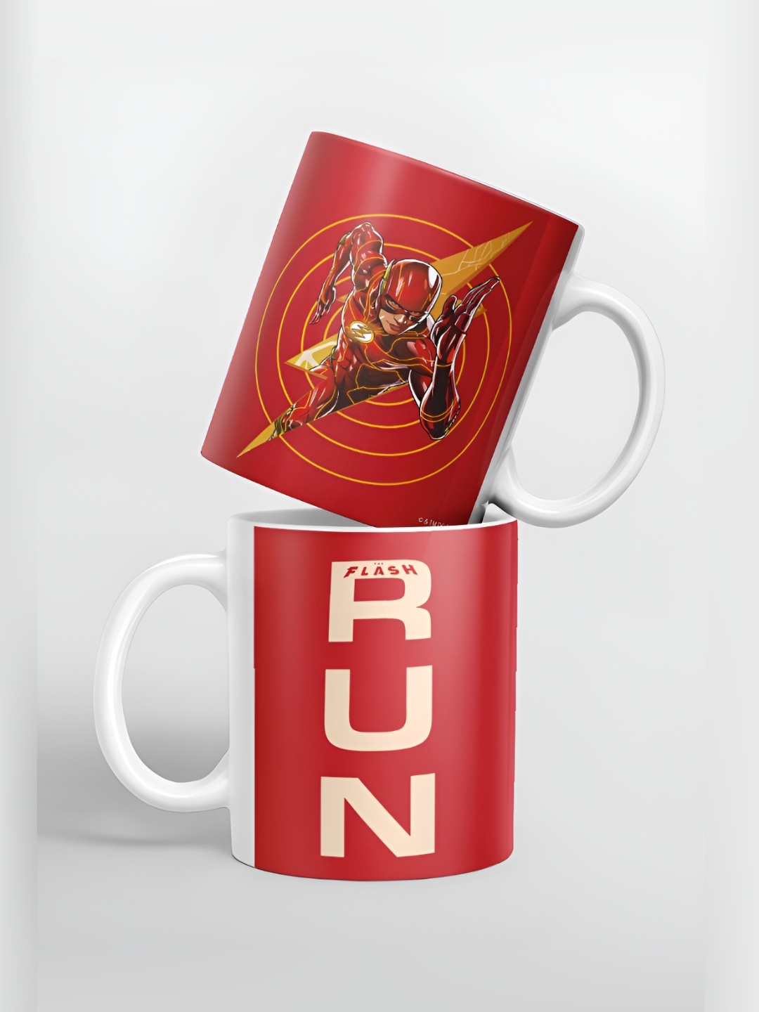 

macmerise Red & White Printed Ceramic Glossy Mug 325 ml