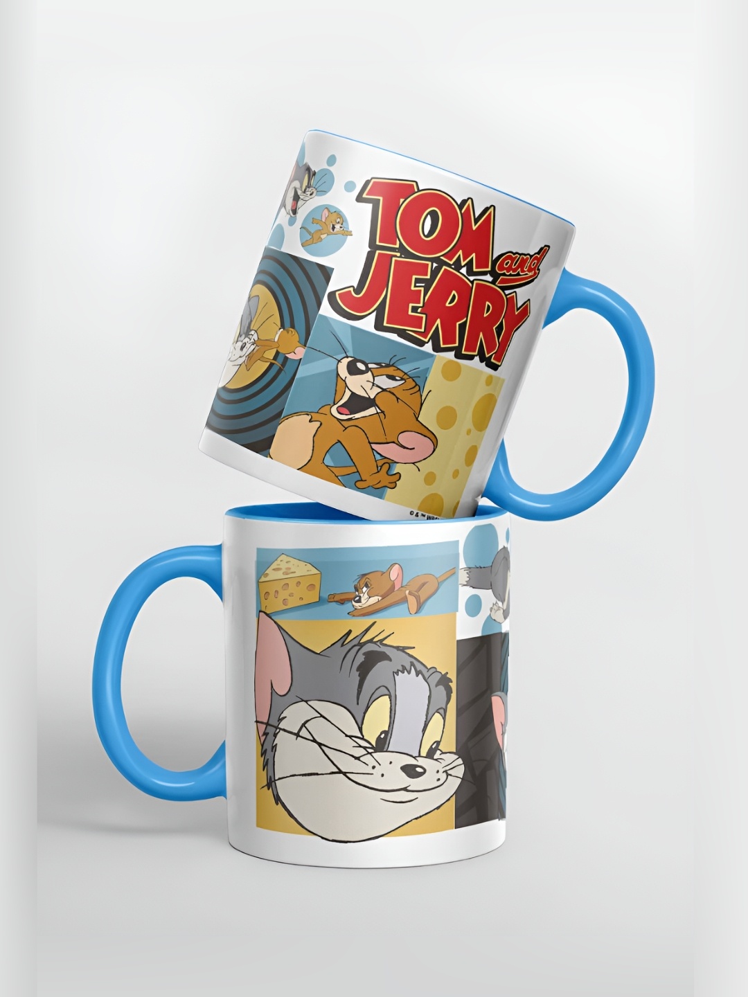 

macmerise White & Blue Text or Slogans Printed Ceramic Glossy Mug 325 ml