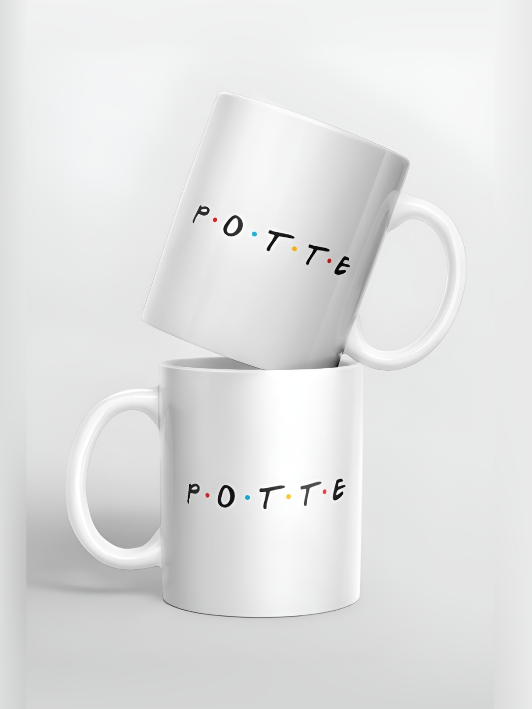 

macmerise White & Black Printed Dishwasher Safe Glossy Mugs