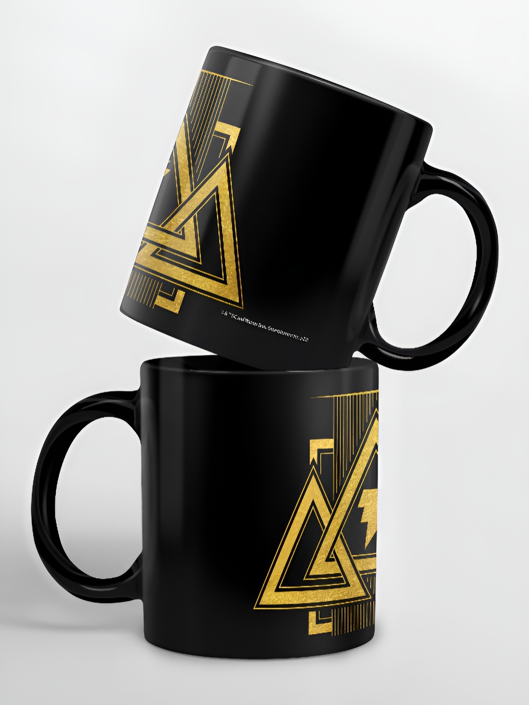

macmerise Black & Yellow Printed Ceramic Glossy Mugs 325ml