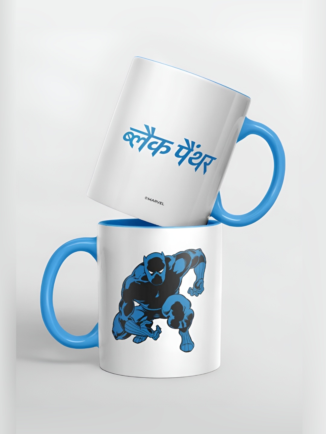 

macmerise White & Blue Printed Printed Ceramic Glossy Mug 325 ml