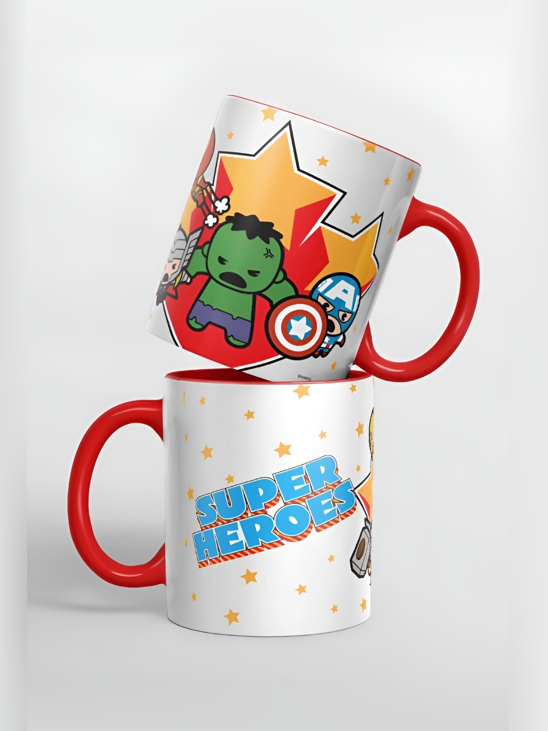 

macmerise White & Red Printed Ceramic Glossy Mug 325 ml