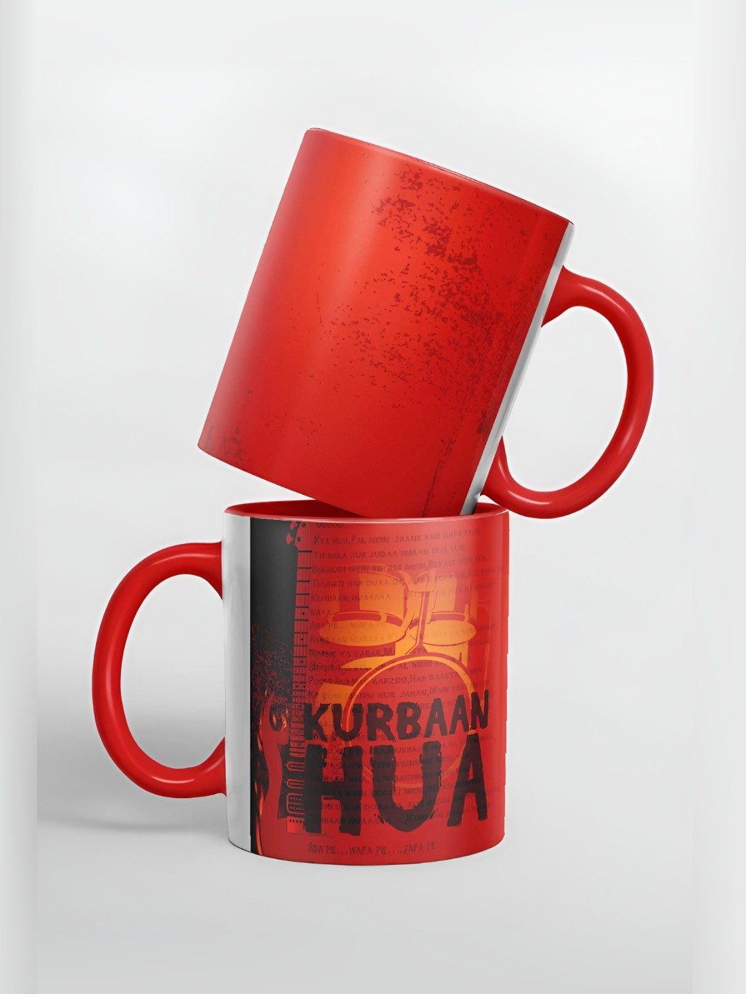 

macmerise Red & Black Text or Slogans Printed Ceramic Glossy Mug 325 ml