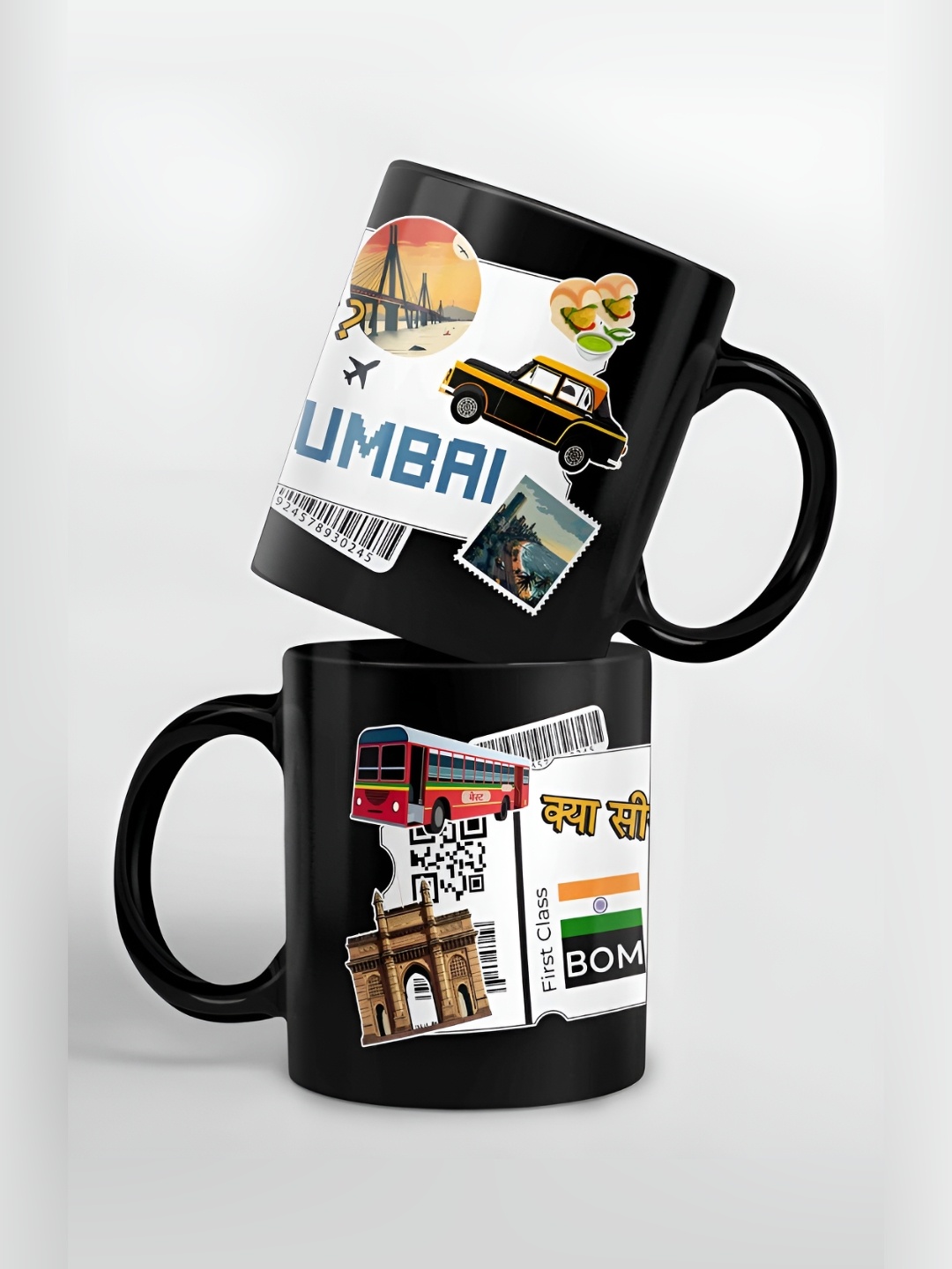 

macmerise Black & White Graphic Printed Ceramic Glossy Mug 325 ml