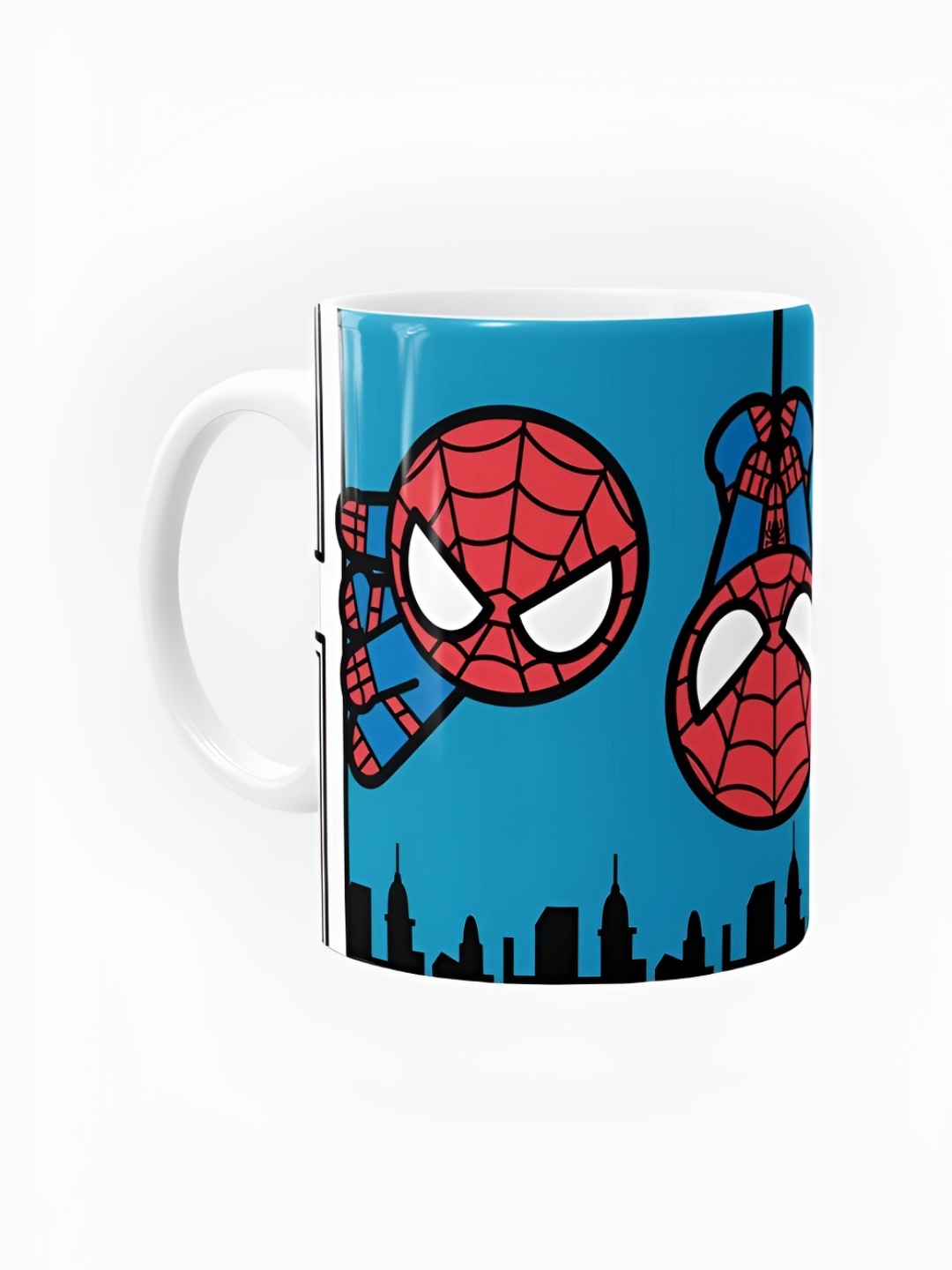 

macmerise Blue & Red Printed Ceramic Glossy Mug 325 ml