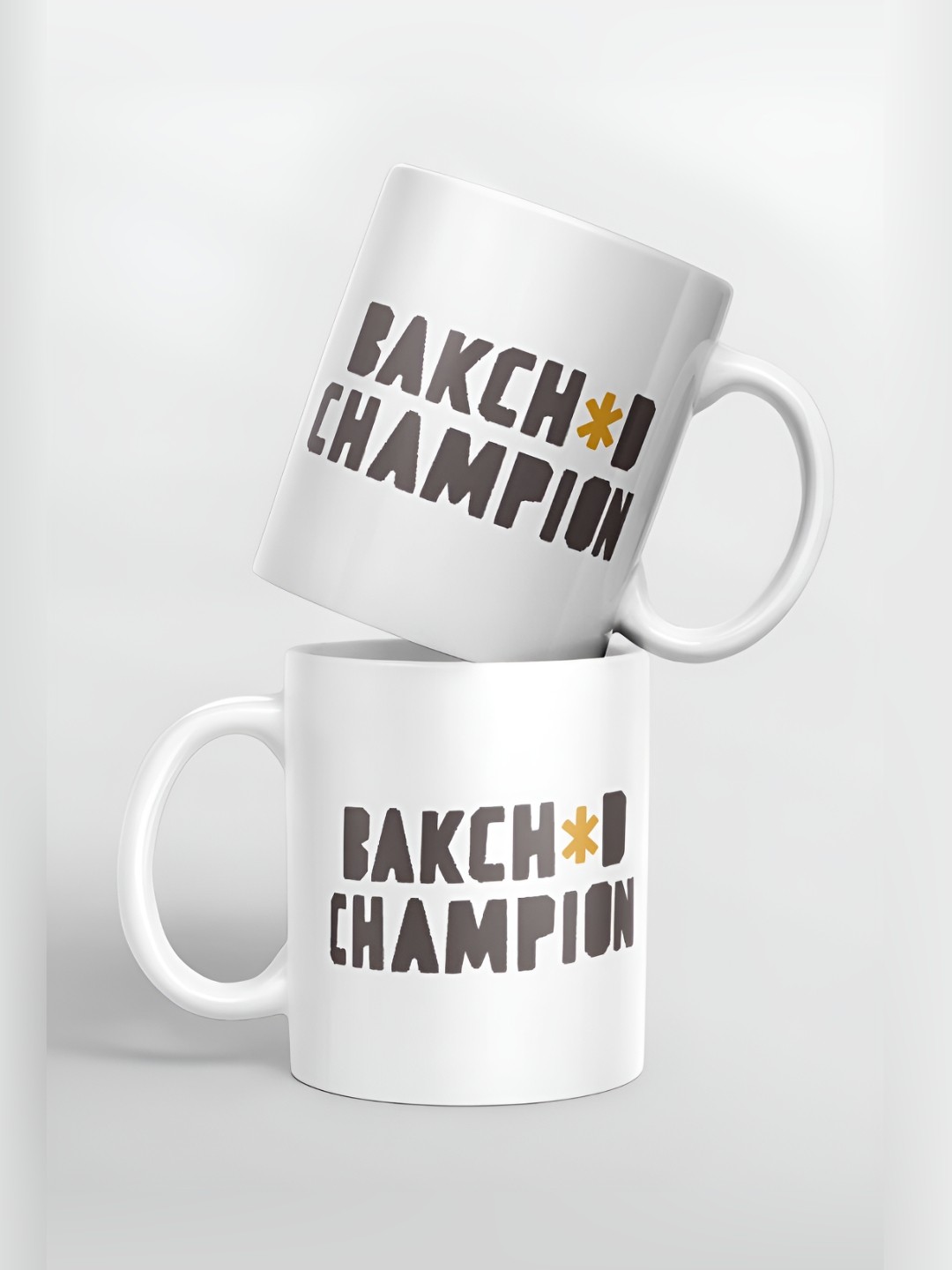 

macmerise White & Grey Text or Slogans Printed Ceramic Glossy Mug 325 ml