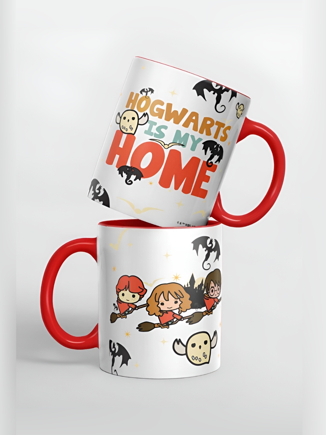 

macmerise White & Red Typography Printed Ceramic Glossy Mug 325 ml