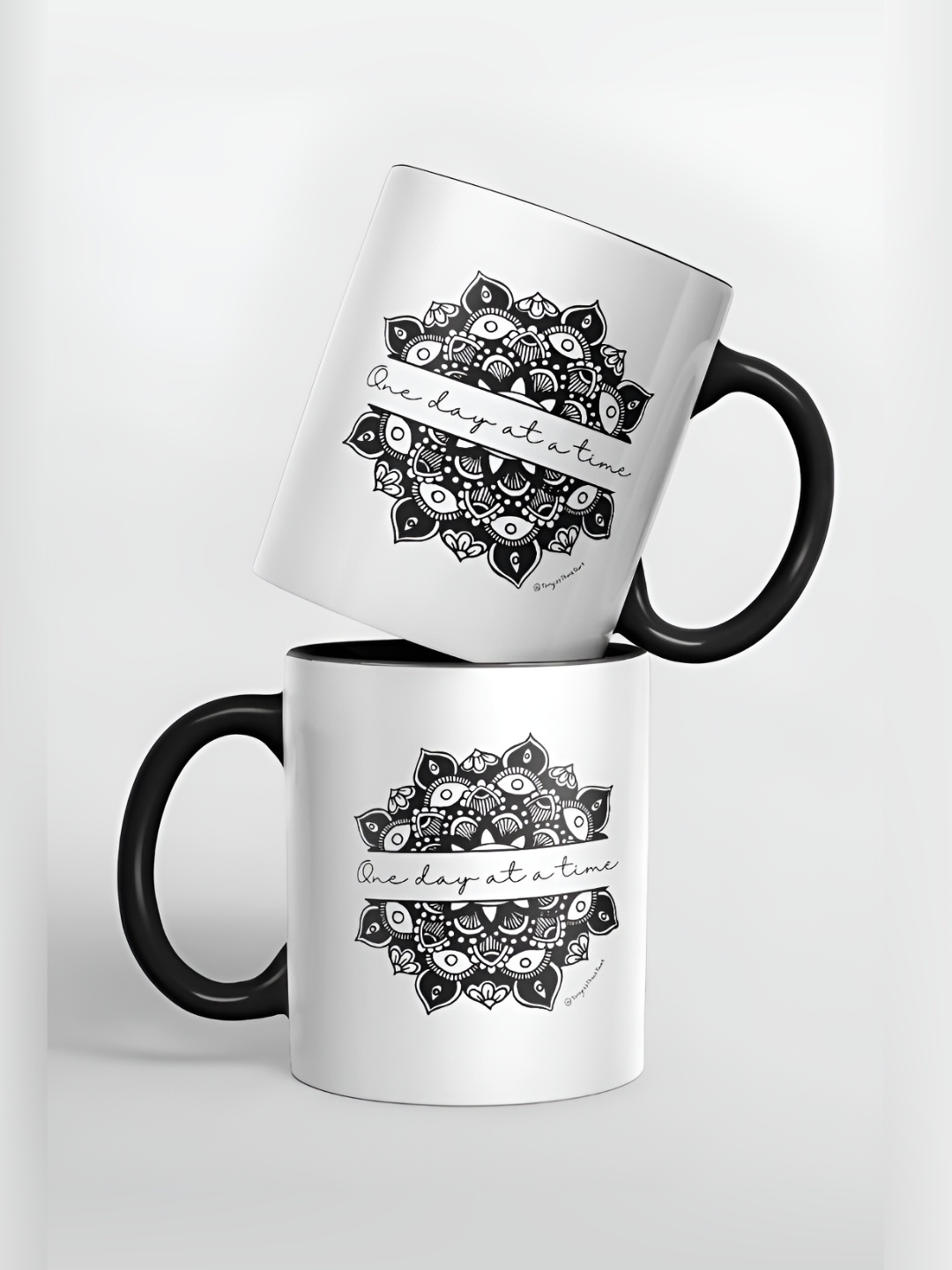 

macmerise White & Black Printed Ceramic Glossy Mug 325ml