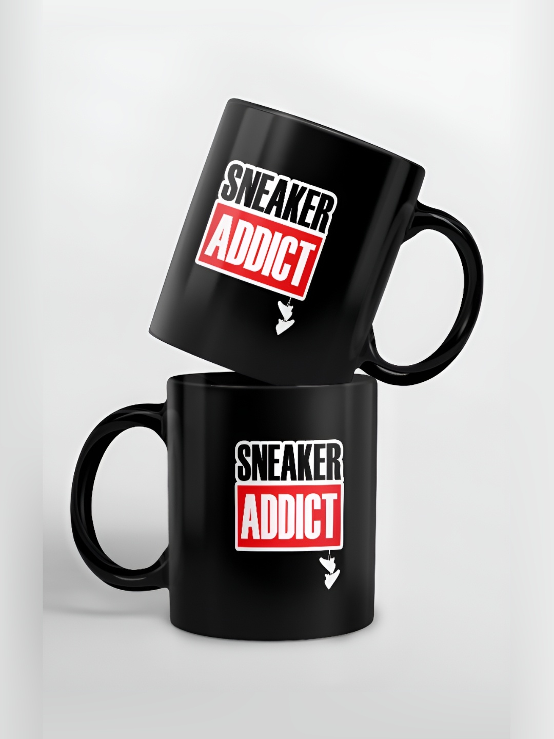 

macmerise Black & Red Text or Slogans Printed Ceramic Glossy Mugs 325 ml