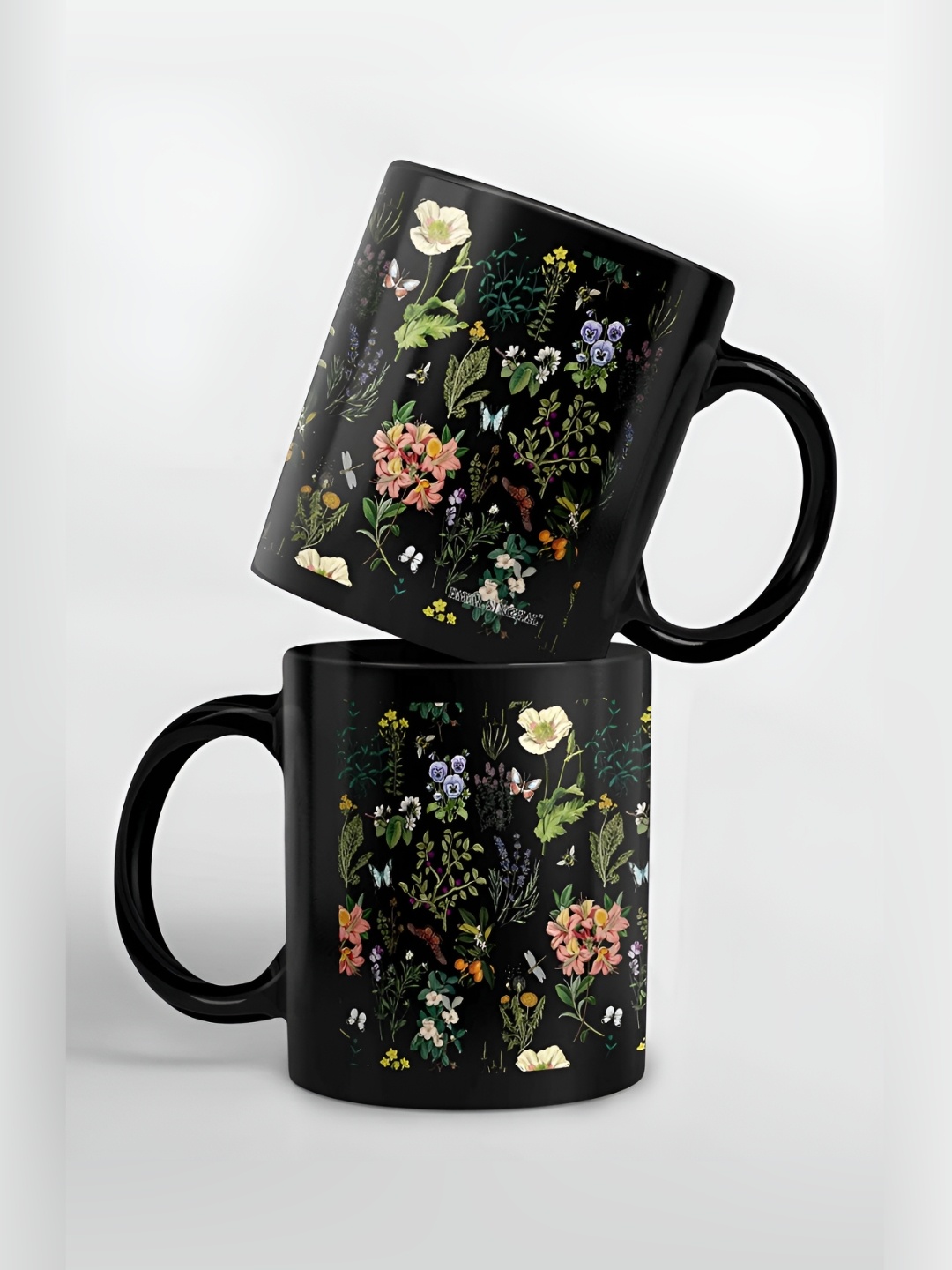 

macmerise Black & Green Printed Ceramic Glossy Mug 325 ml