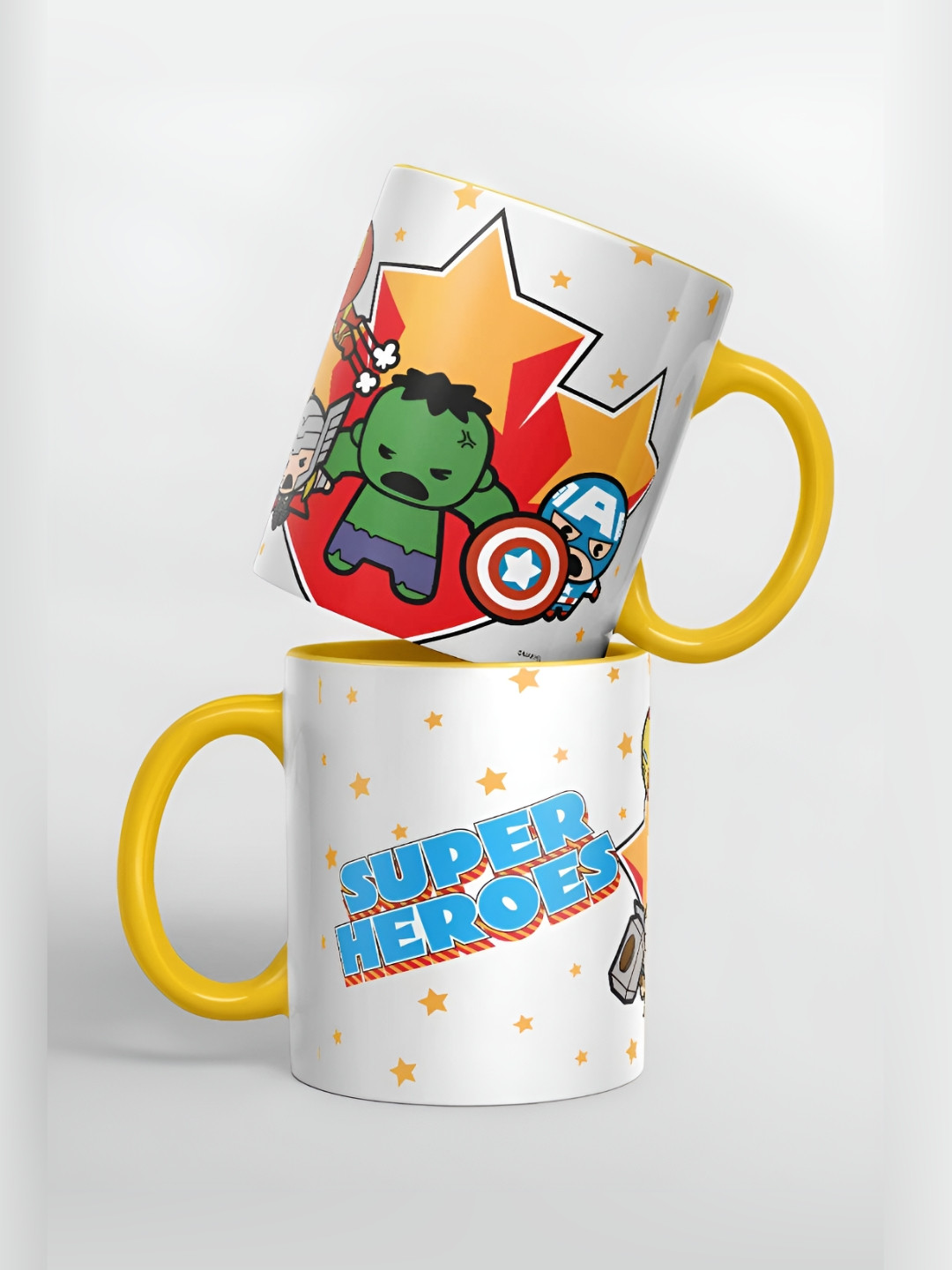 

macmerise White & Red Cartoon Characters Printed Ceramic Glossy Mug 325 ml