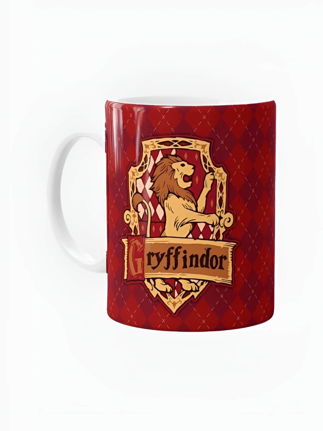 

macmerise Red & Orange Printed Ceramic Glossy Mug 325 ml
