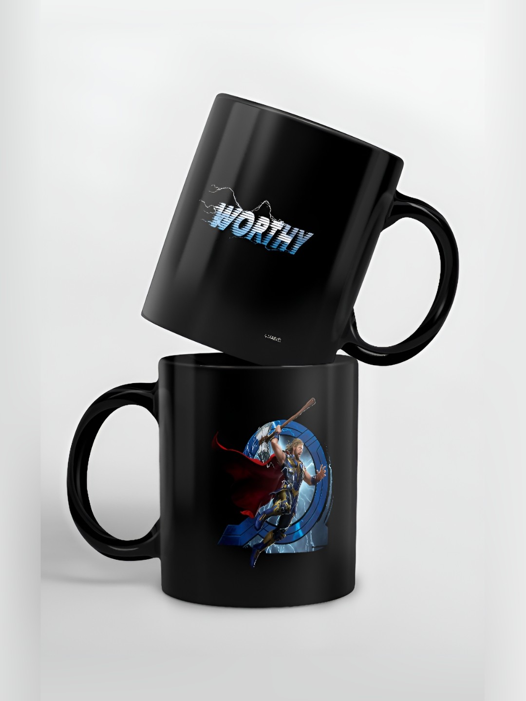 

macmerise Black & Blue Printed Printed Ceramic Glossy Mug 325 ml