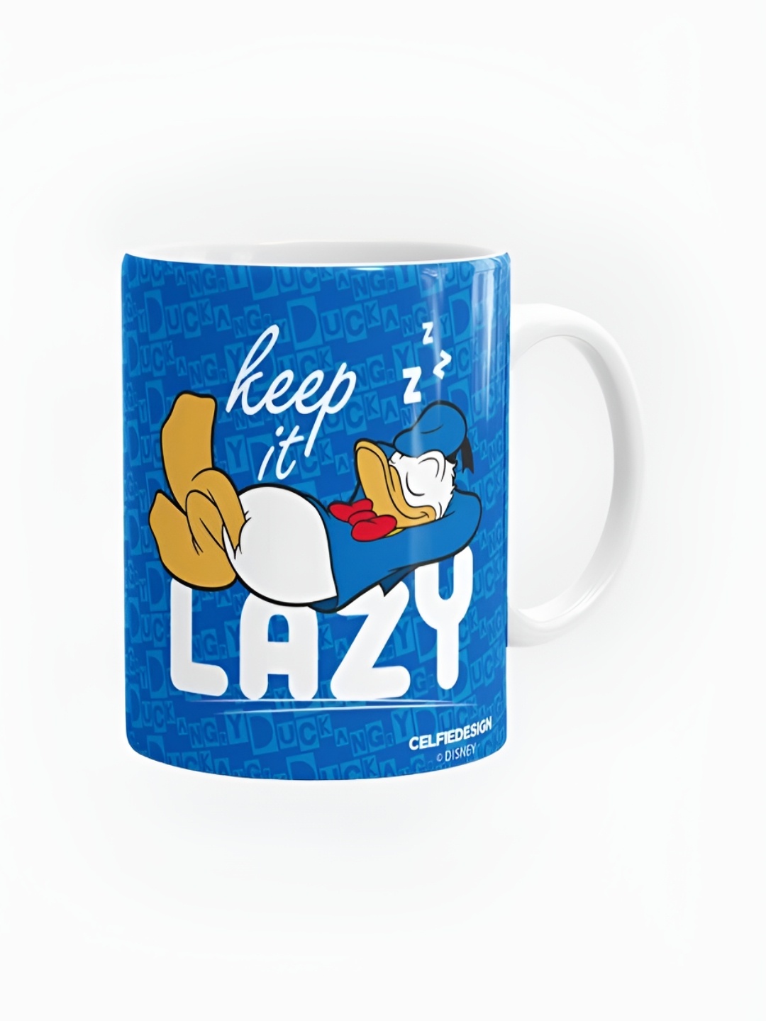 

macmerise Blue & White Text or Slogans Printed Ceramic Glossy Mug 325 ml