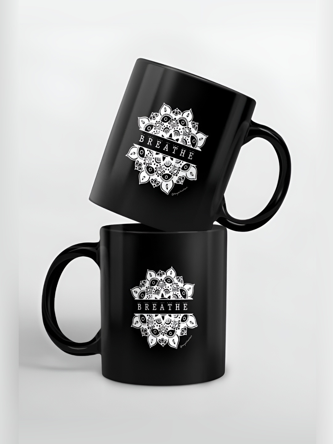 

macmerise Black & White Printed Ceramic Easy to Clean Glossy Mugs 325 ml