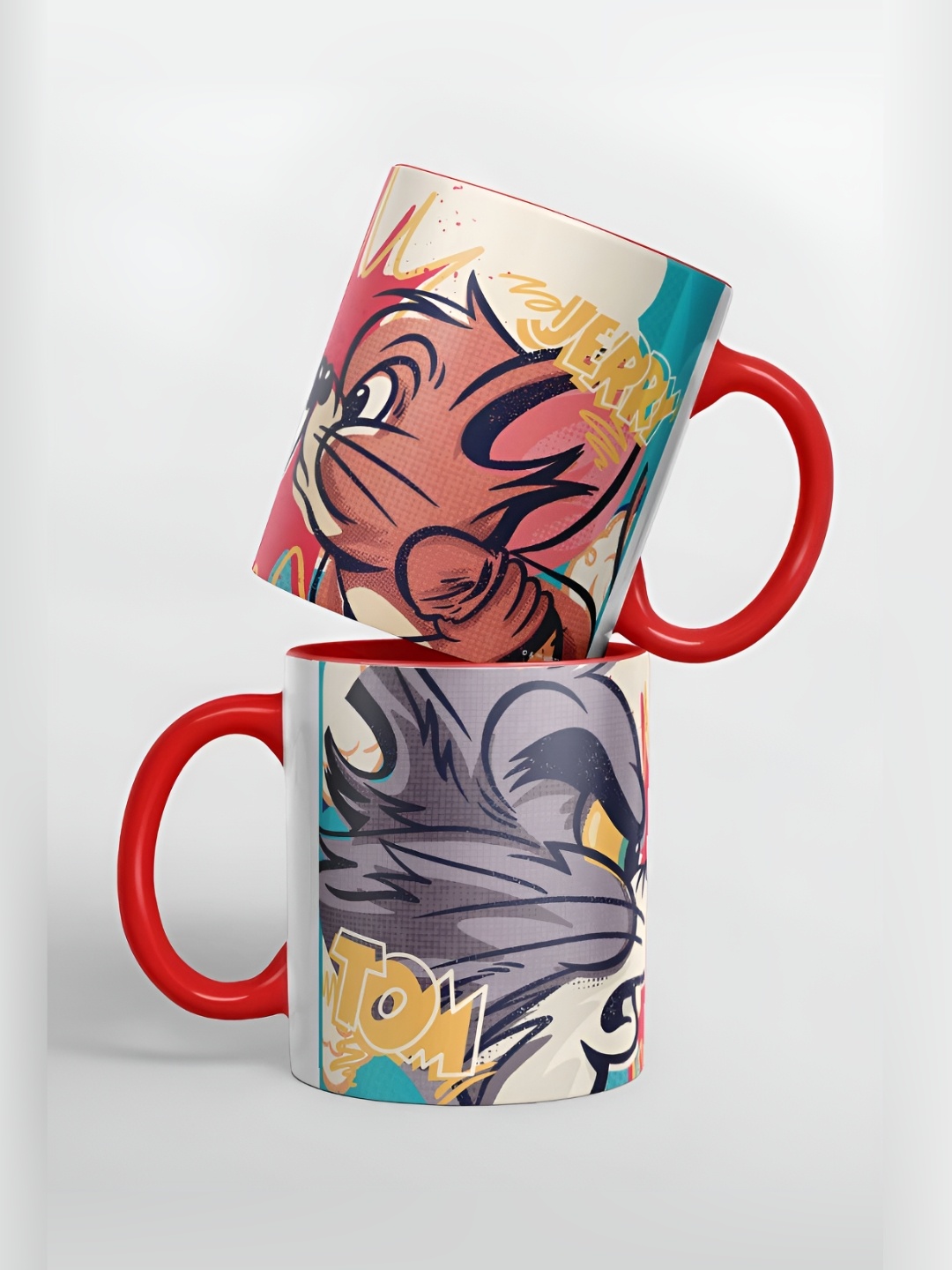 

macmerise Grey & Blue Cartoon Characters Printed Ceramic Glossy Mug 325 ml