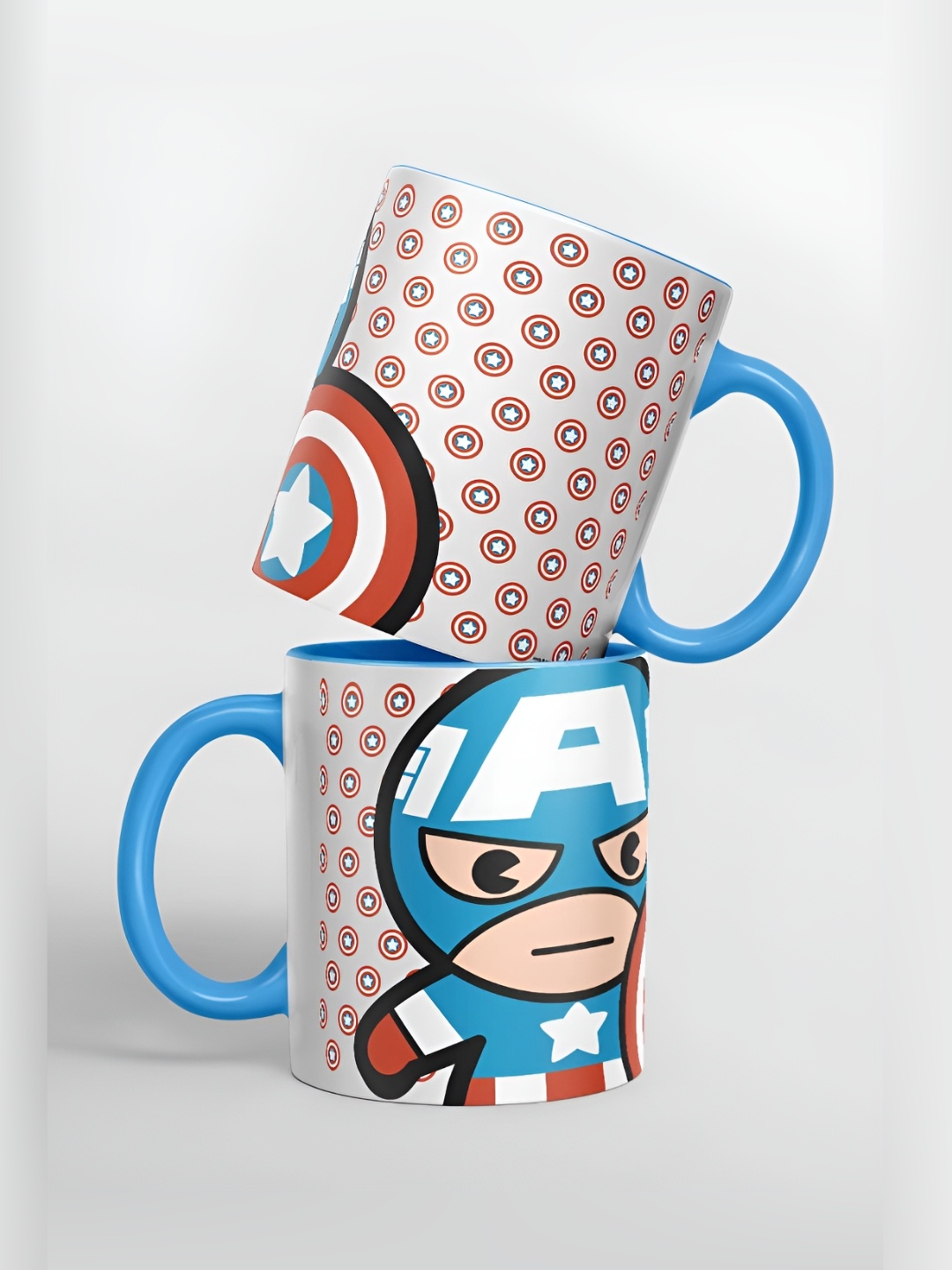 

macmerise White & Red Printed Ceramic Glossy Mugs 325 ml