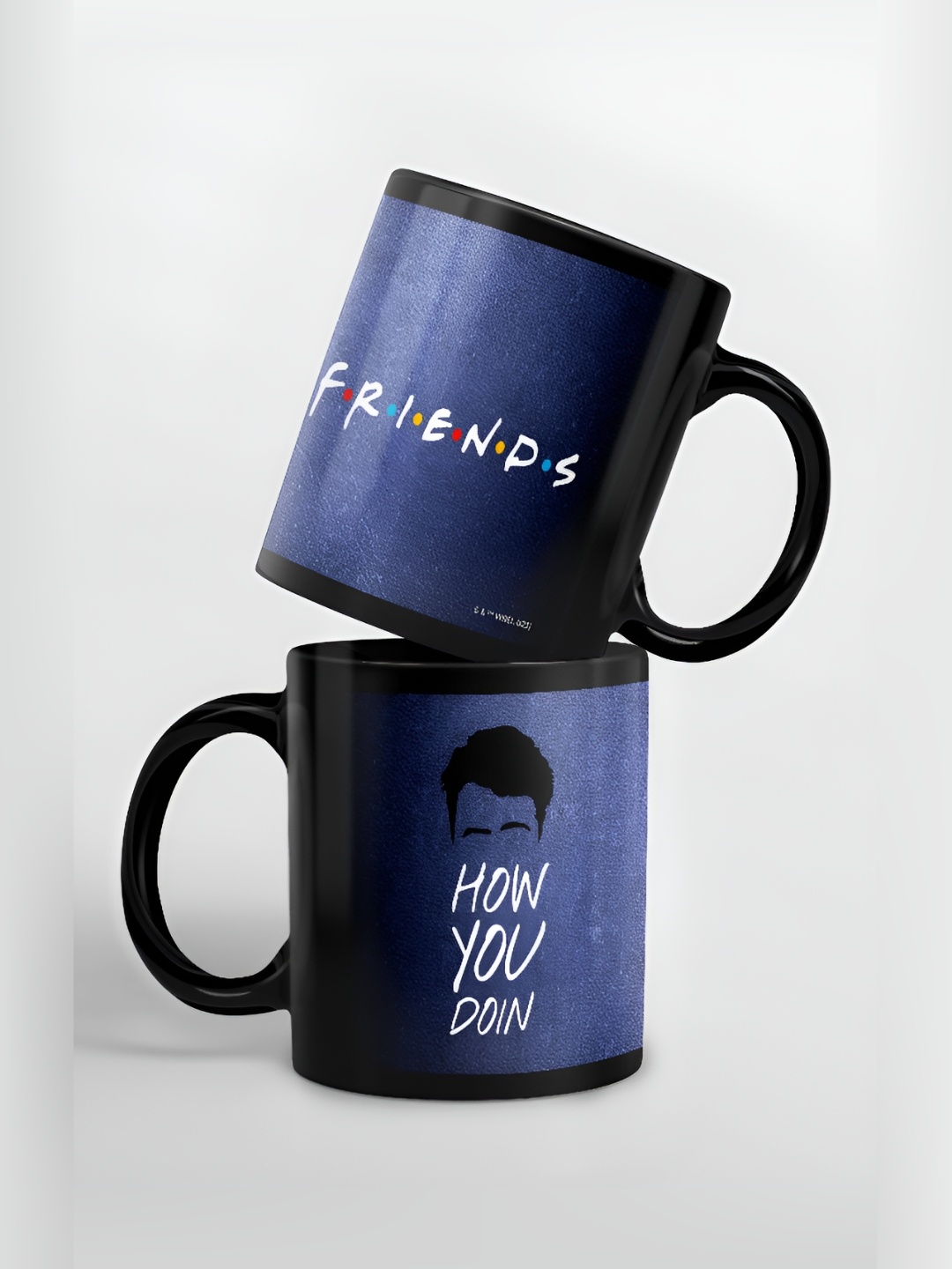 

macmerise Blue & Black Printed Ceramic Glossy Mugs 325 ml