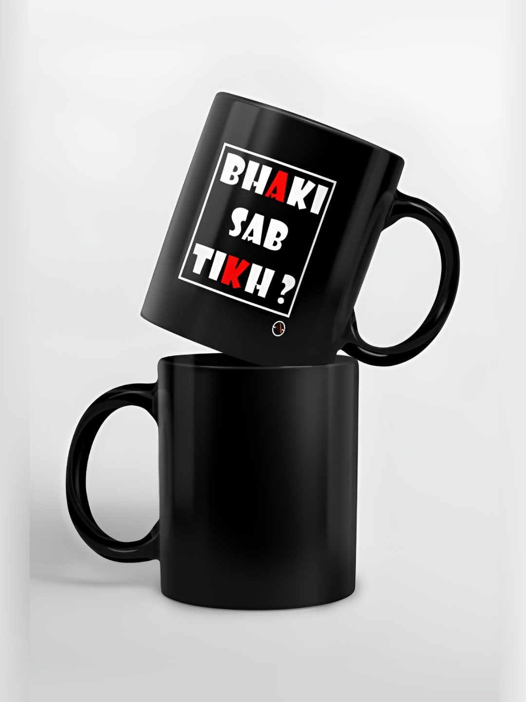 

macmerise Black & White Typography Printed Ceramic Glossy Mug 325 ml