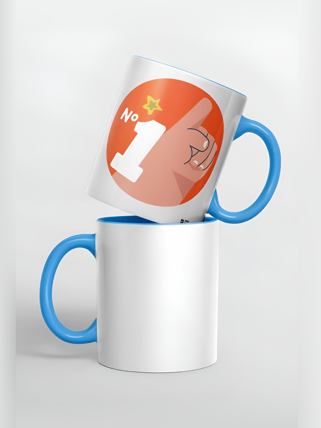 

macmerise White & Orange Printed Ceramic Easy to Clean Glossy Mugs 325 ml