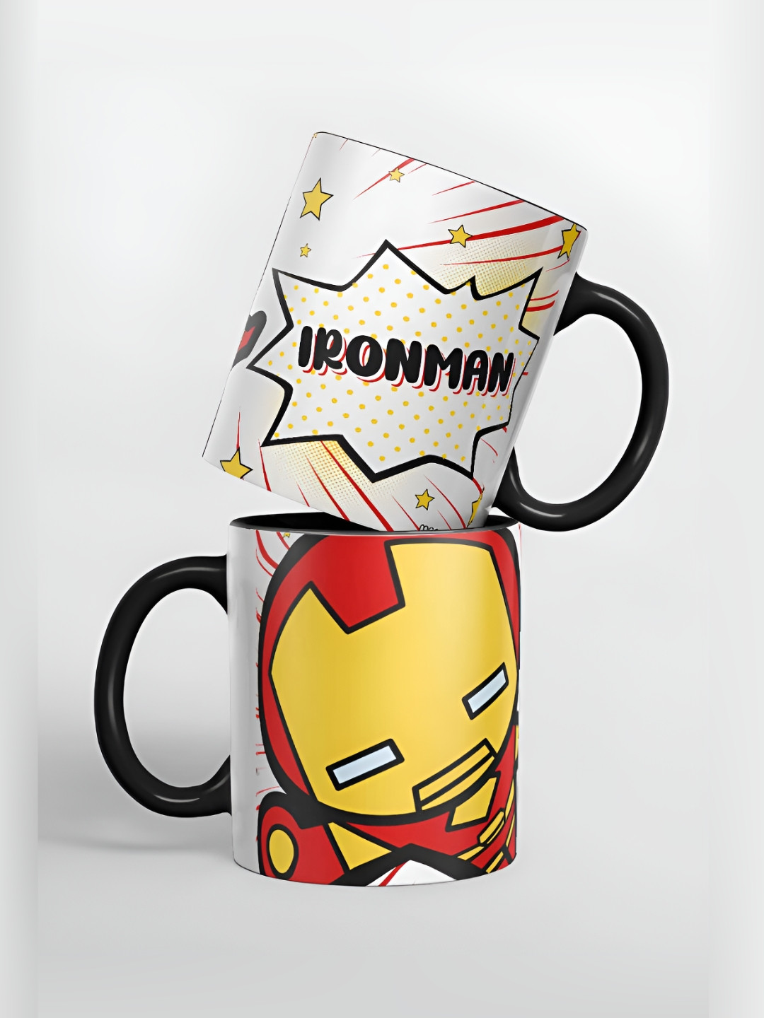 

macmerise White & Yellow Printed Ceramic Glossy Mug 325 ml