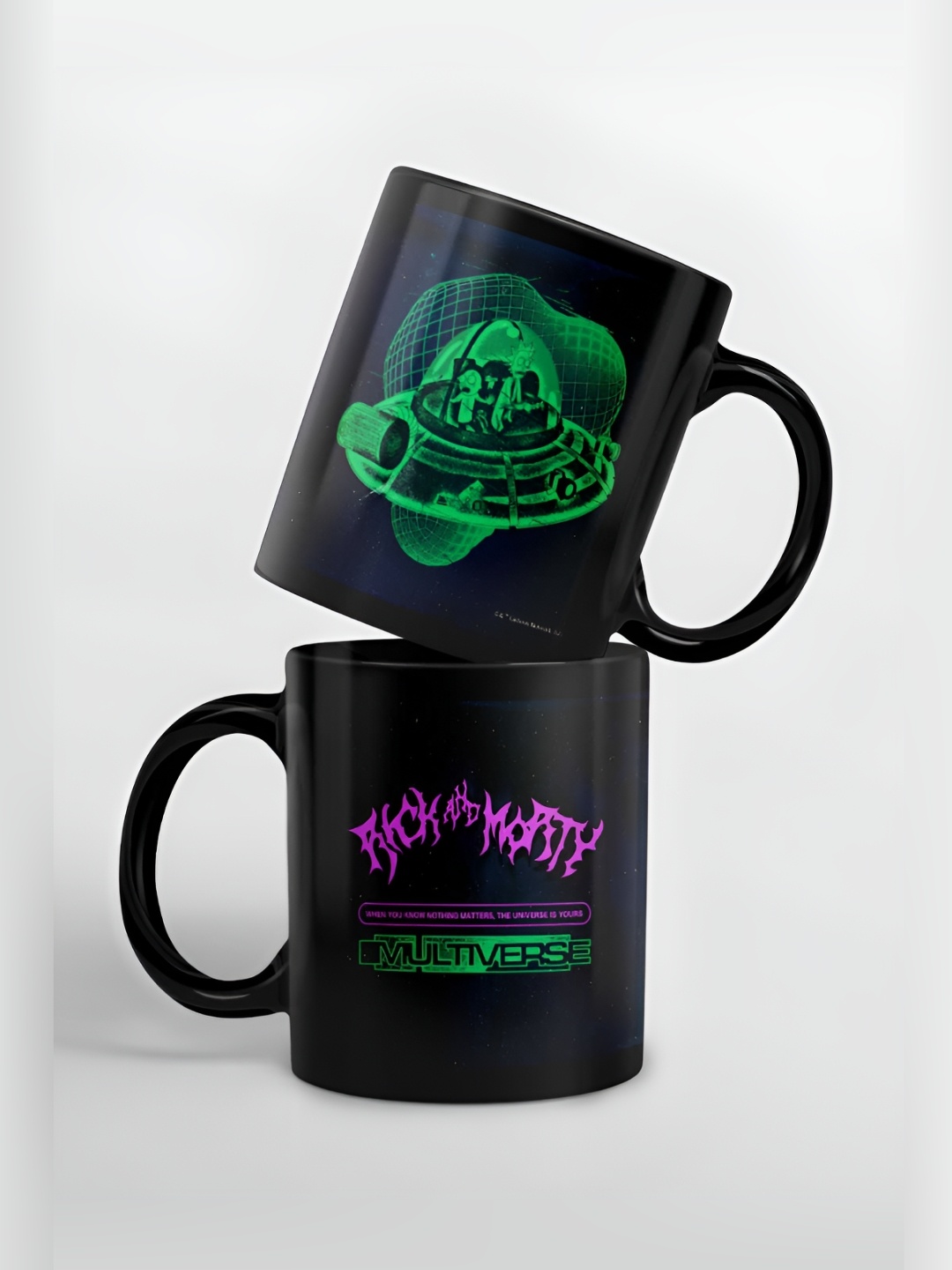 

macmerise Black & Green Printed Ceramic Glossy Finished Mug 325 ml