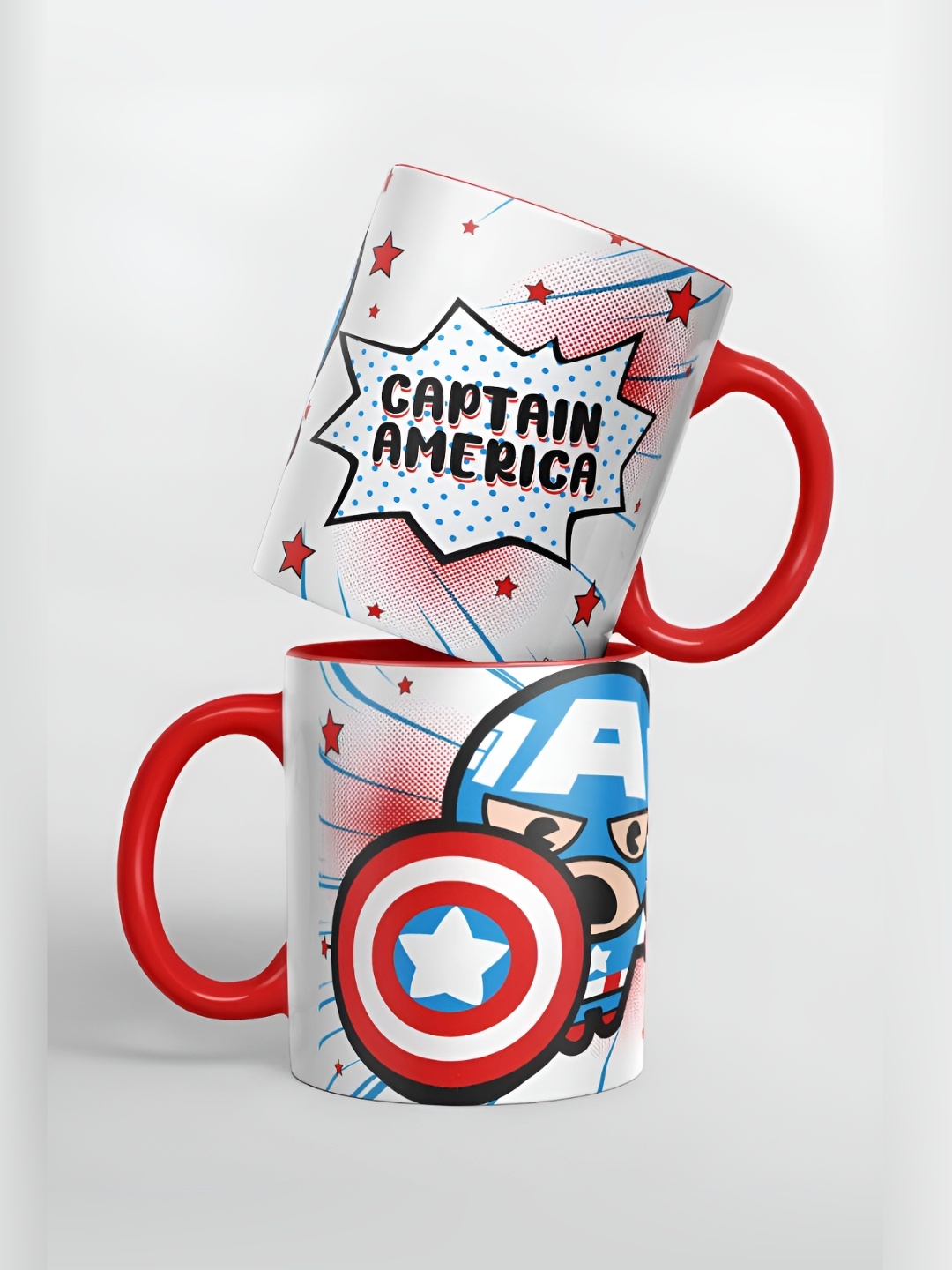 

macmerise White & Red Printed Ceramic Glossy Mug 325ml