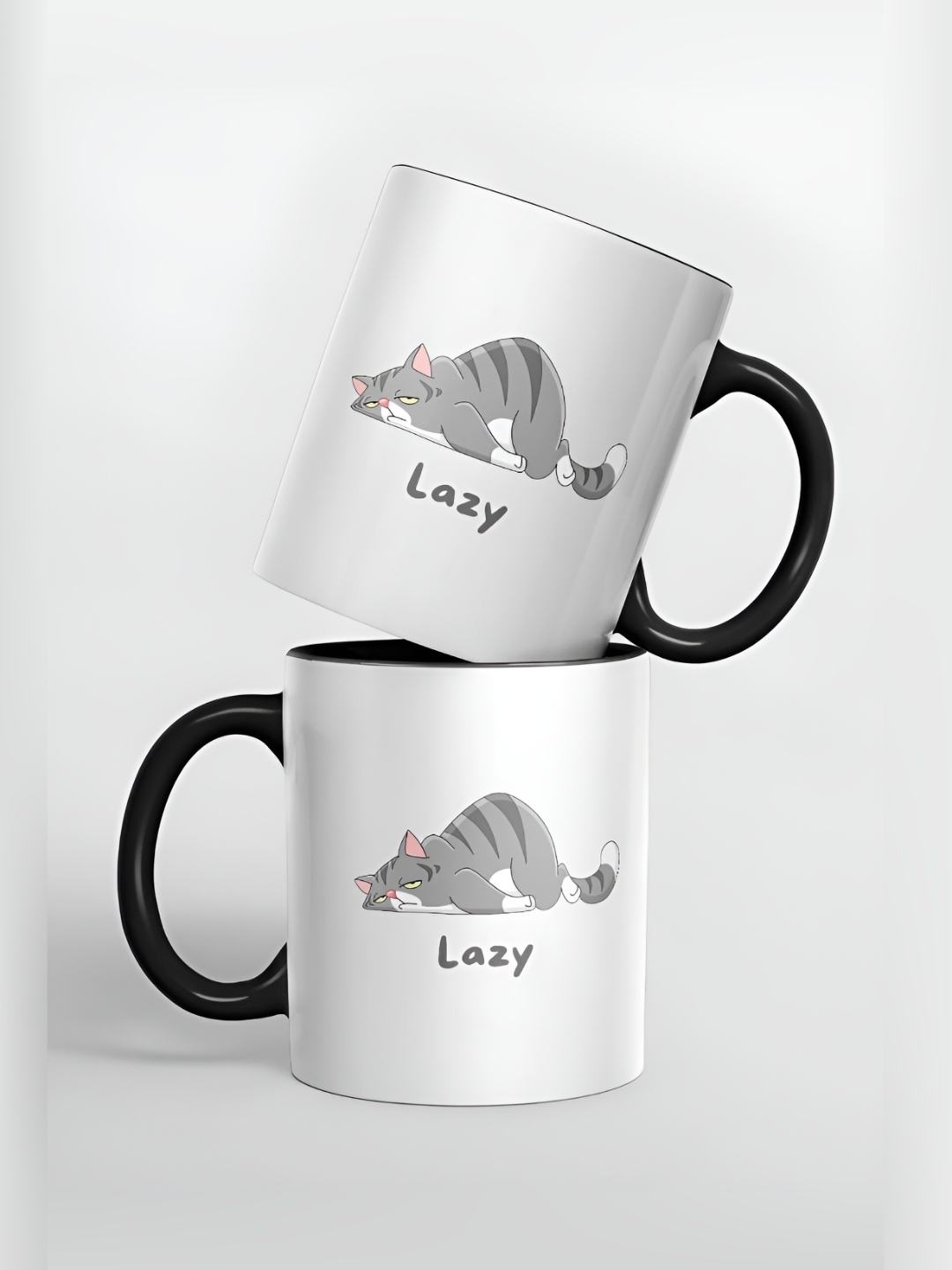 

macmerise White & Grey Printed Ceramic Glossy Mug 325ml