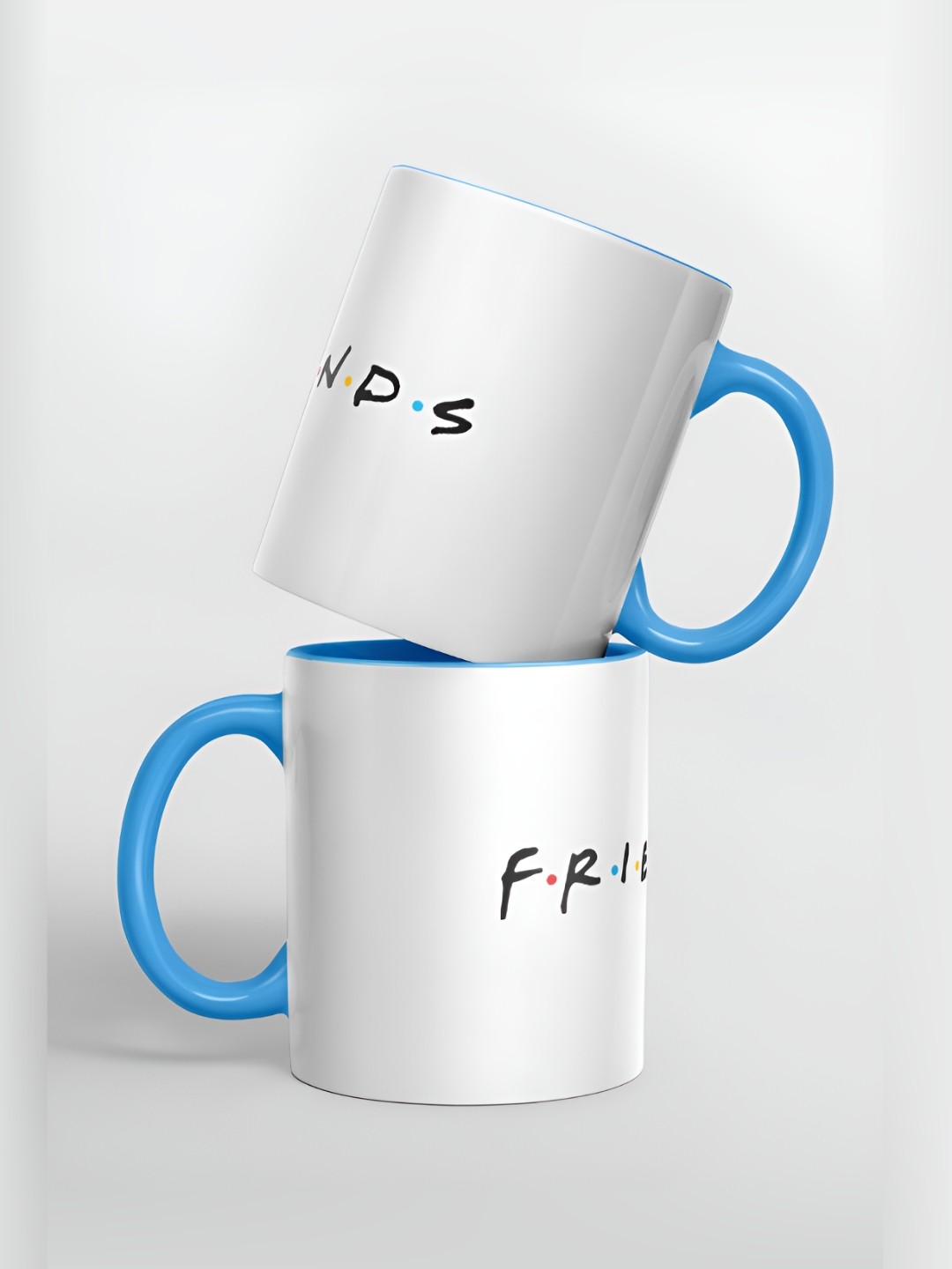 

macmerise White & Blue Printed Ceramic Glossy Mug 325 ml