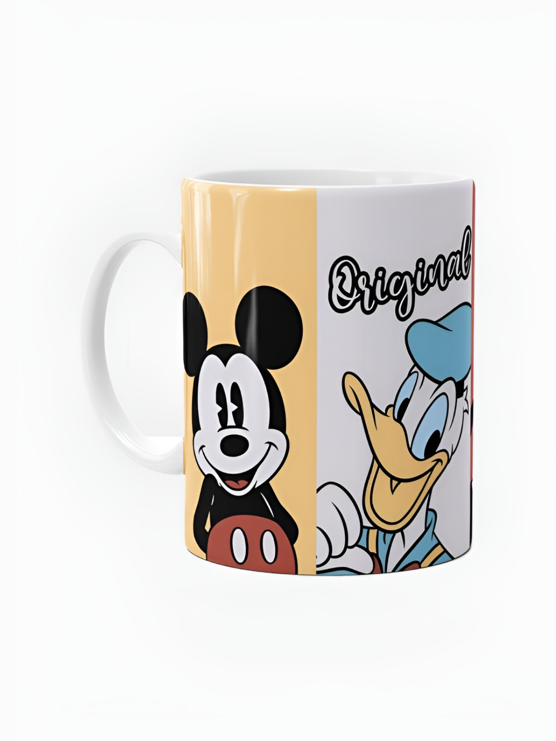 

macmerise White & Blue Mickey Printed Ceramic Glossy Mug 325 ml