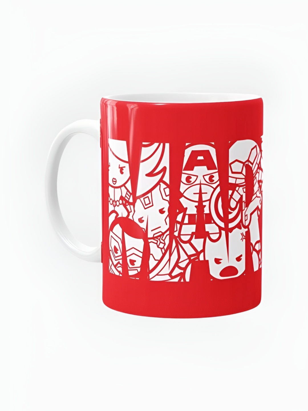 

macmerise Red & White Printed Glossy Dishwasher Safe Mugs 325 ml