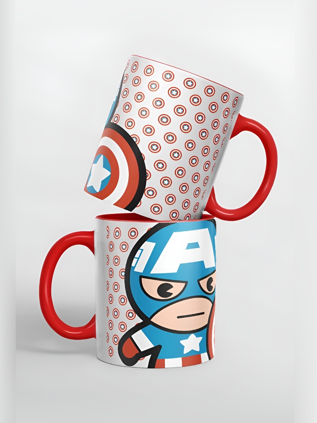 

macmerise White & Red Printed Ceramic Glossy Mug 325ml