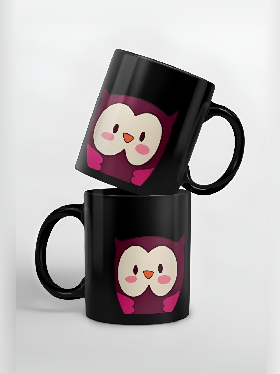 

macmerise Black & White Printed Glossy Dishwasher Safe Mugs 325 ml