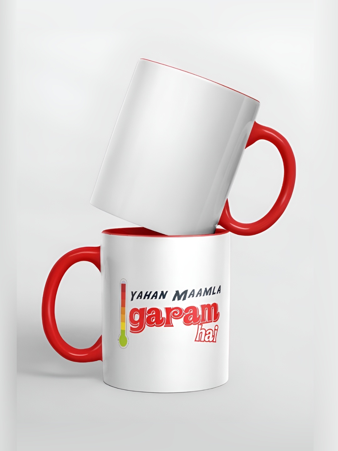 

macmerise White & Red Typography Printed Ceramic Glossy Mug 325 ml