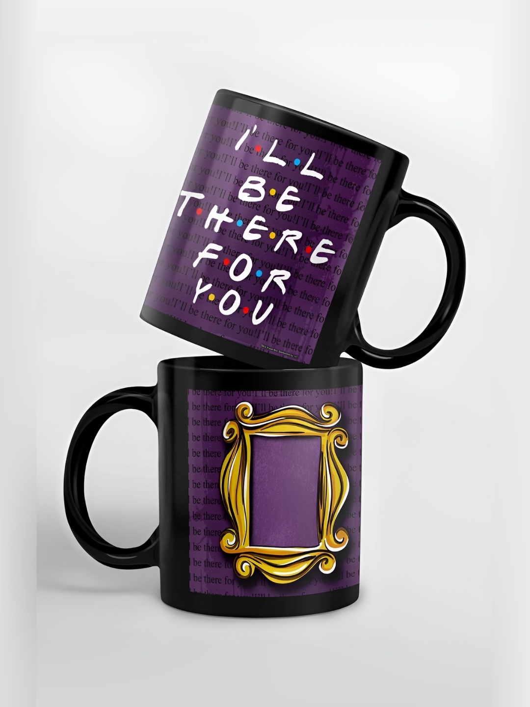 

macmerise Black & Violet Typography Printed Ceramic Glossy Mug 325 ml