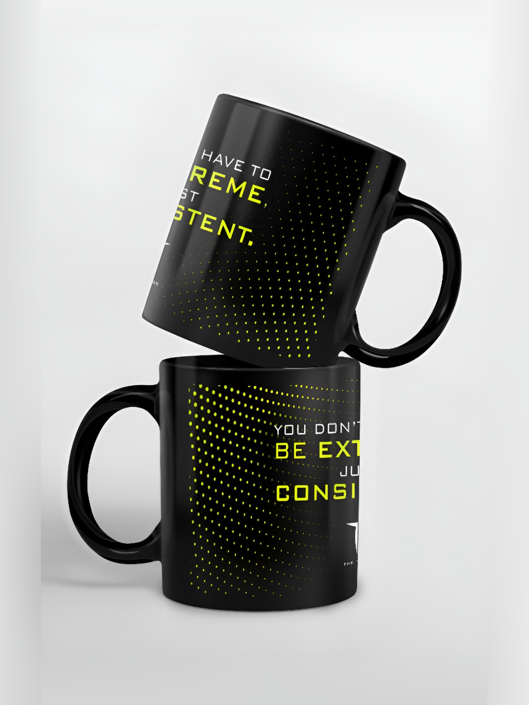 

macmerise Black & Green Text or Slogans Printed Ceramic Glossy Mug 325ml