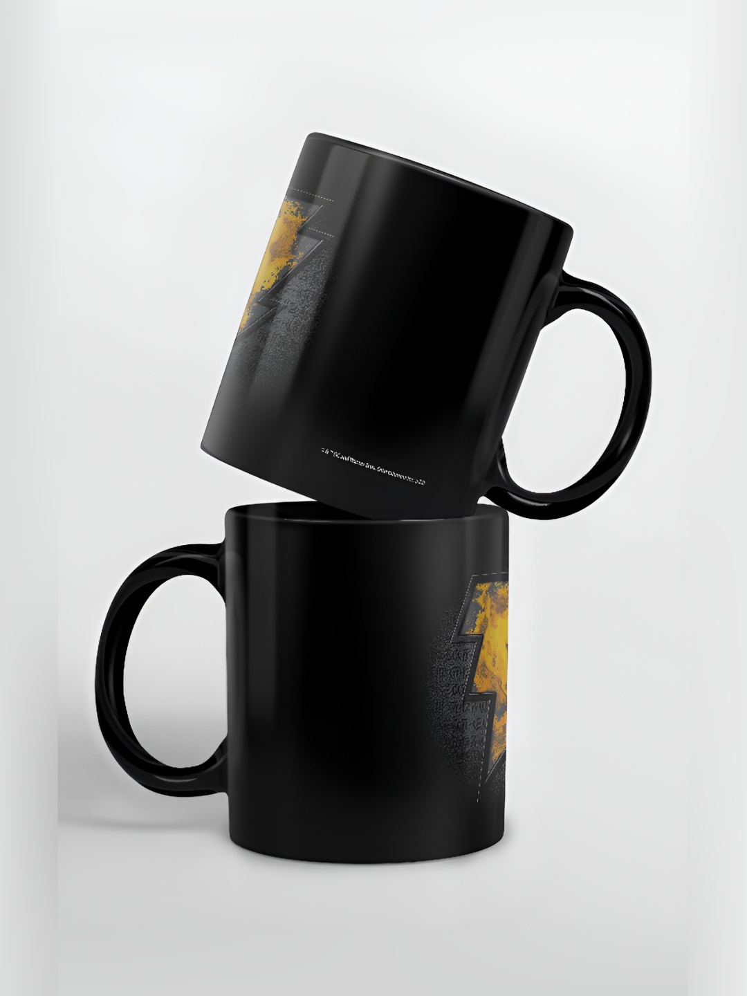 

macmerise Black & Yellow Graphic Printed Ceramic Glossy Mug 325 ml