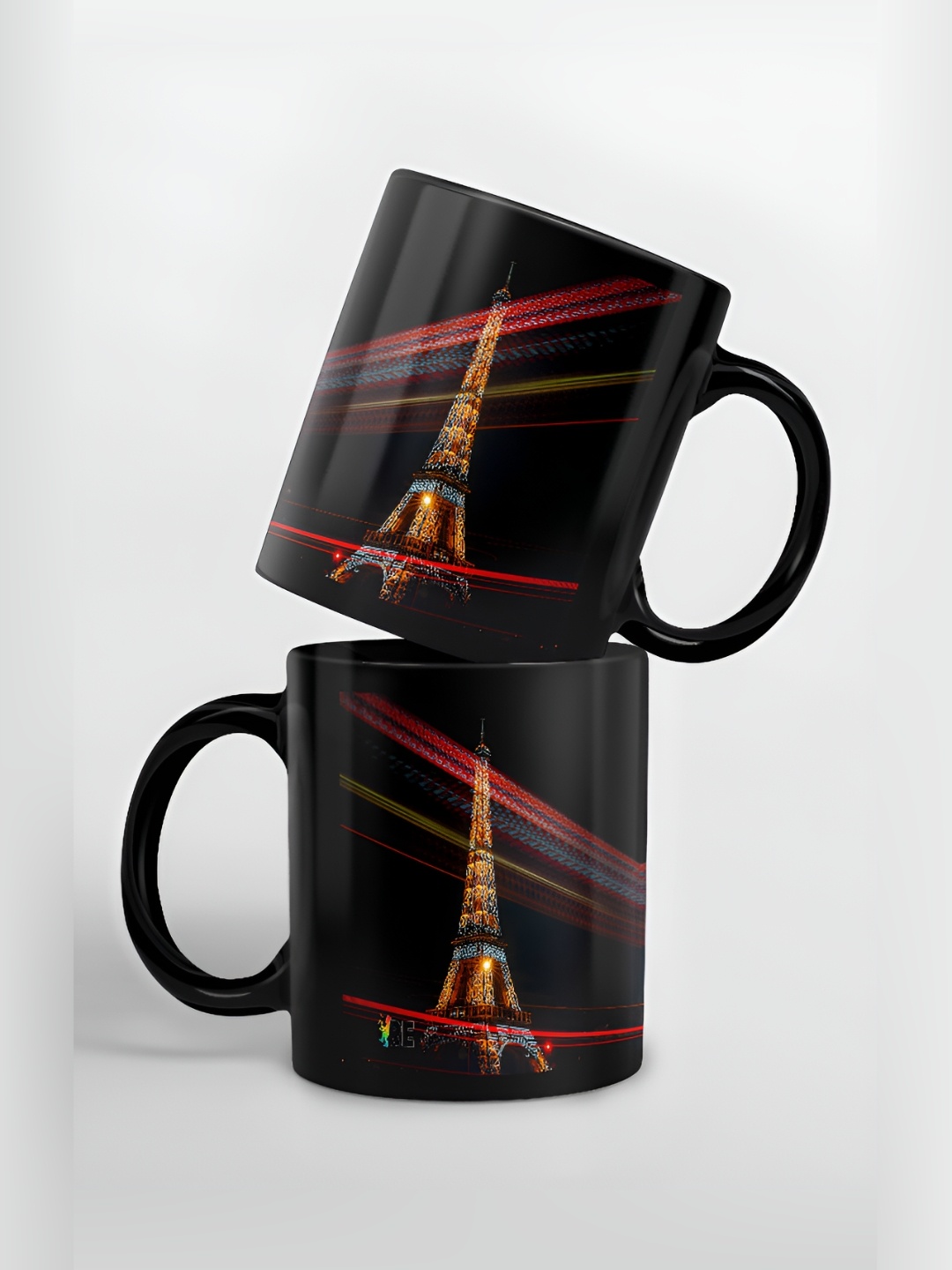 

macmerise Black & Red Printed Ceramic Glossy Mug 325 ml