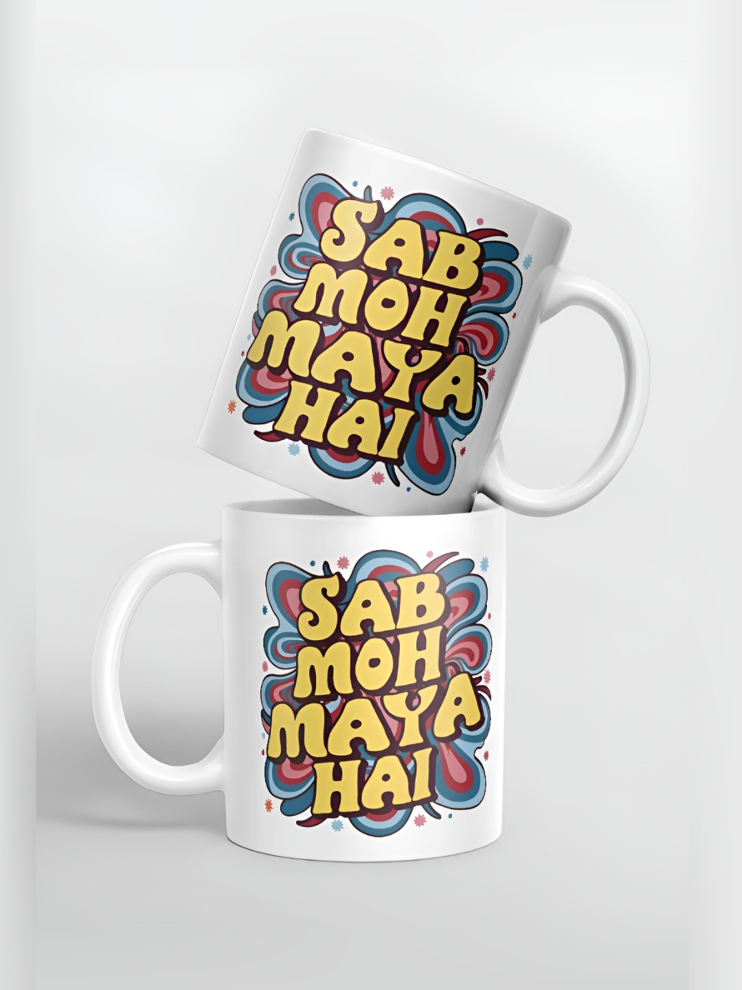 

macmerise White & Grey Text Or Slogans Printed Ceramic Glossy Finished Mug 325 ml