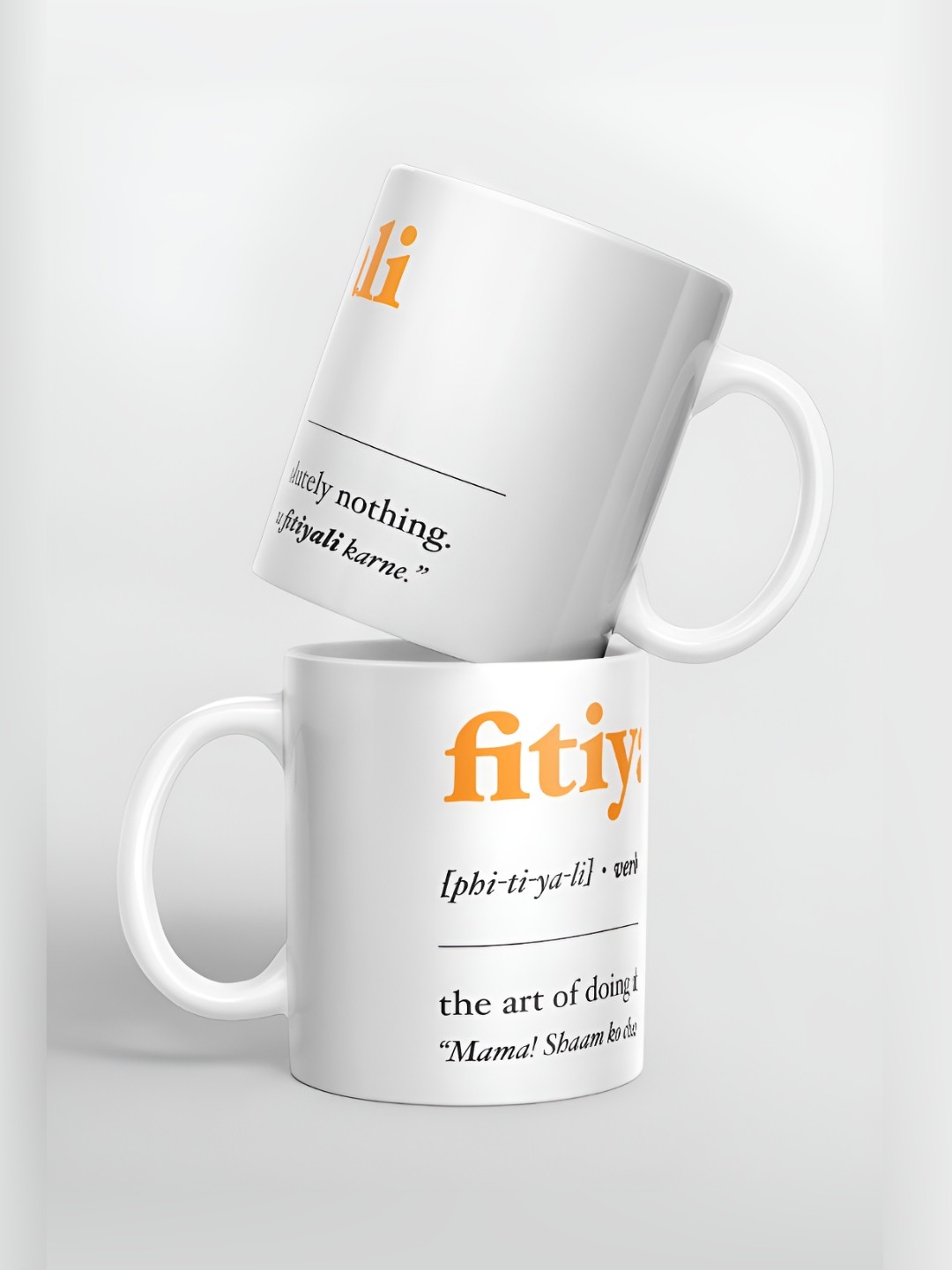

macmerise White & Orange Text or Slogans Printed Ceramic Glossy Mug