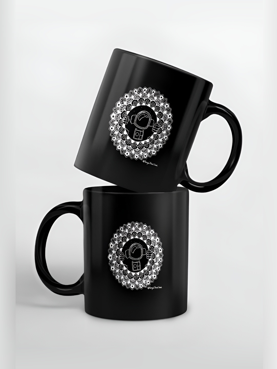 

macmerise Black & White Printed Ceramic Glossy Finished Mug 325 ml