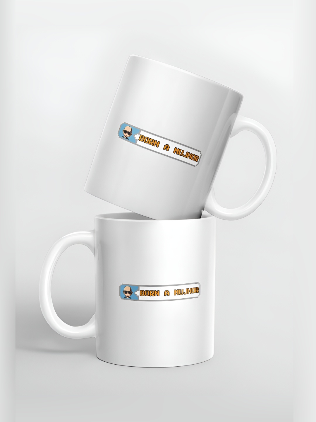 

macmerise White & Yellow Text or Slogans Printed Ceramic Glossy Mugs 325 ml