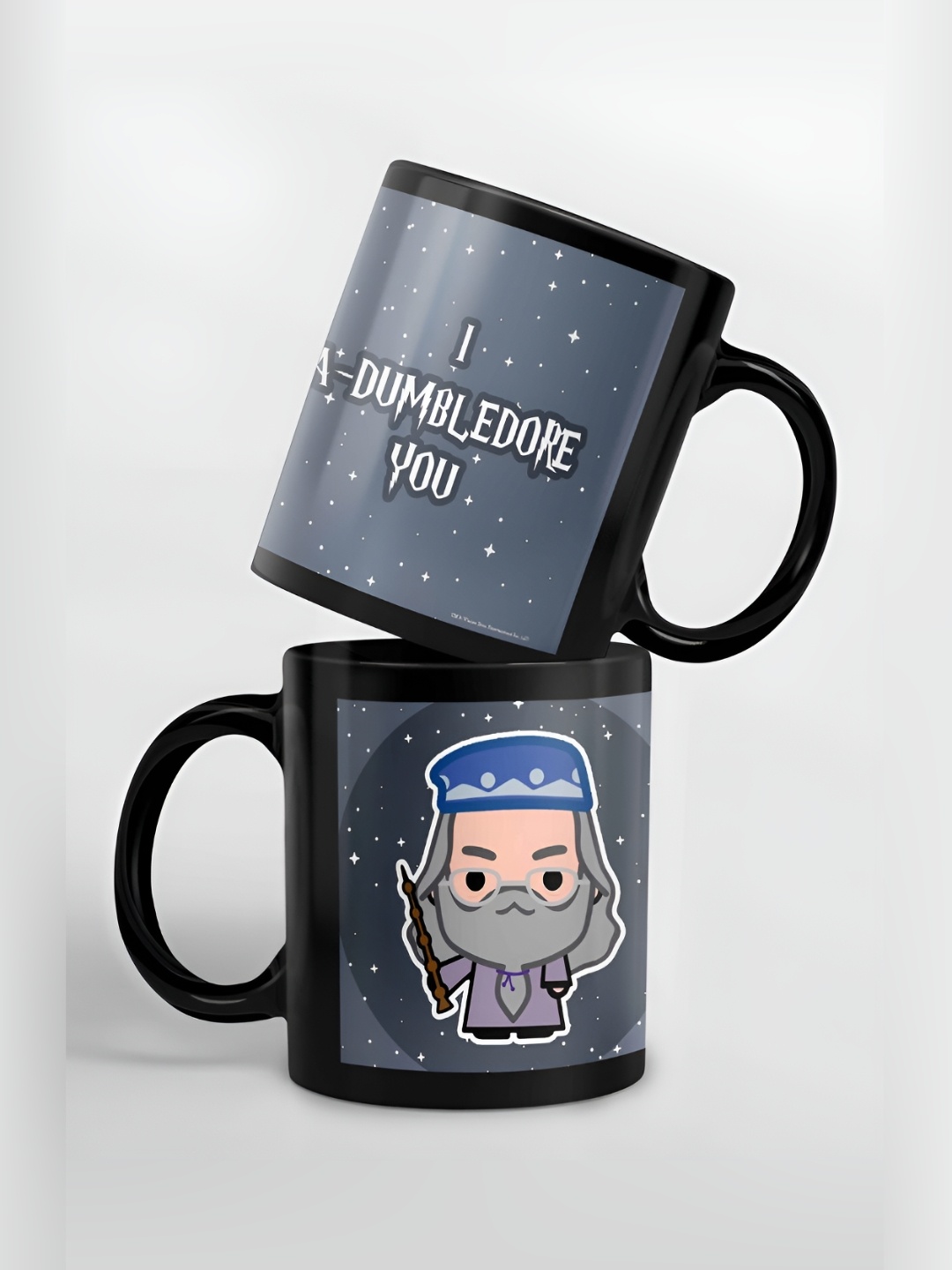 

macmerise Grey & Black Graphic Printed Ceramic Glossy Mug 325 ml