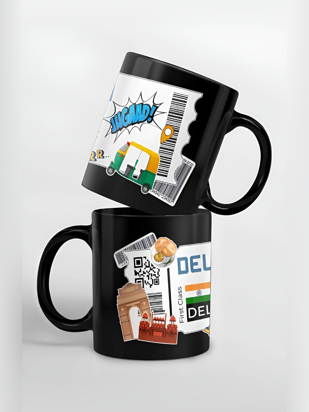 

macmerise Black & White Graphic Printed Ceramic Glossy Mug 325 ml