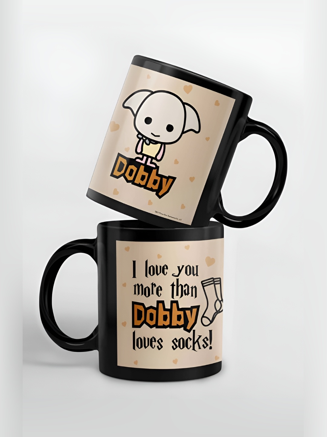 

macmerise Beige & Black Text or Slogans Printed Dishwasher Safe Glossy Mugs 325 ml