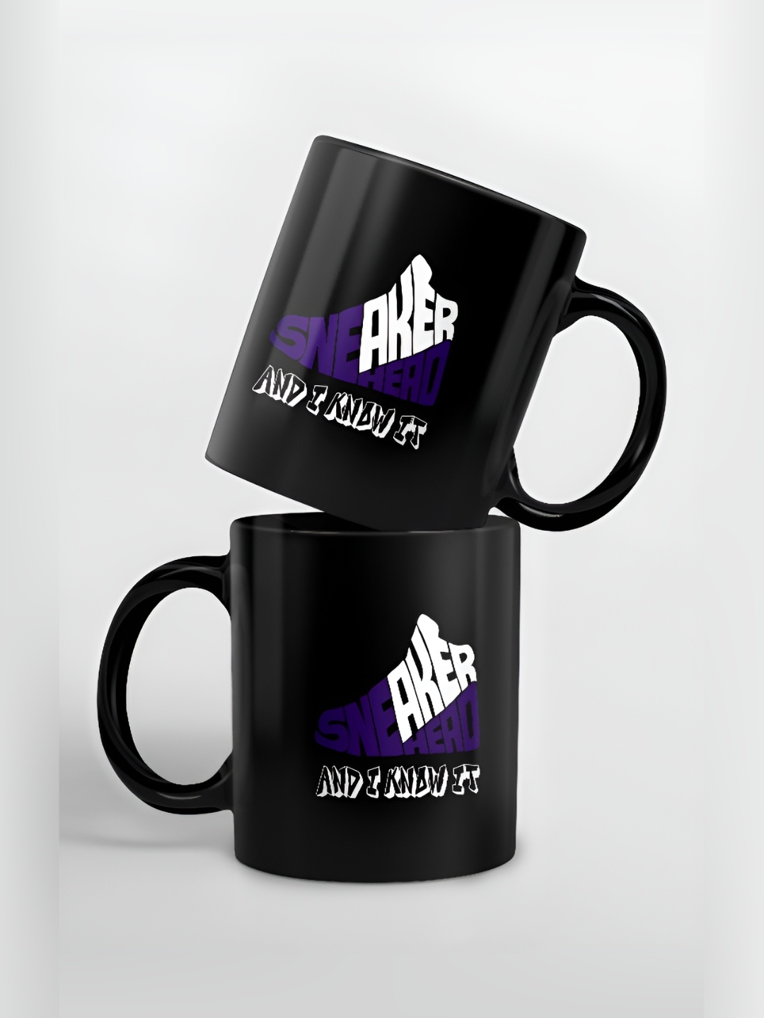 

macmerise Black & Purple Text or Slogans Printed Glossy Dishwasher Safe Mugs 325 ml