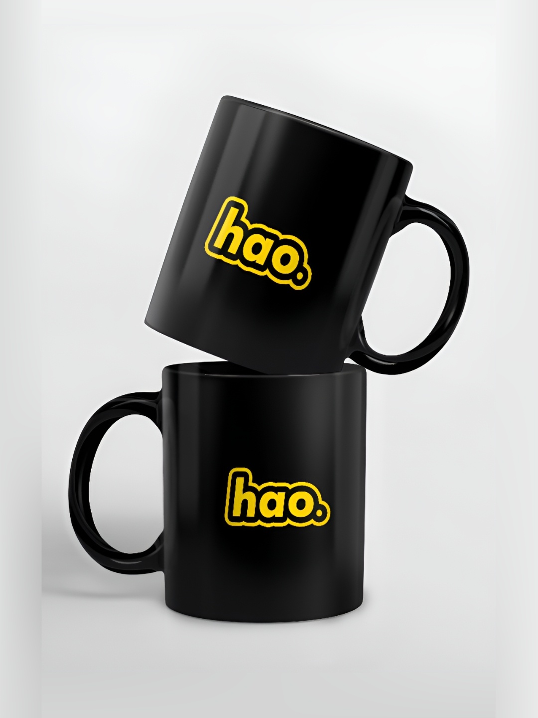 

macmerise Black & Yellow Text or Slogans Printed Glossy Dishwasher Safe Mugs 325 ml